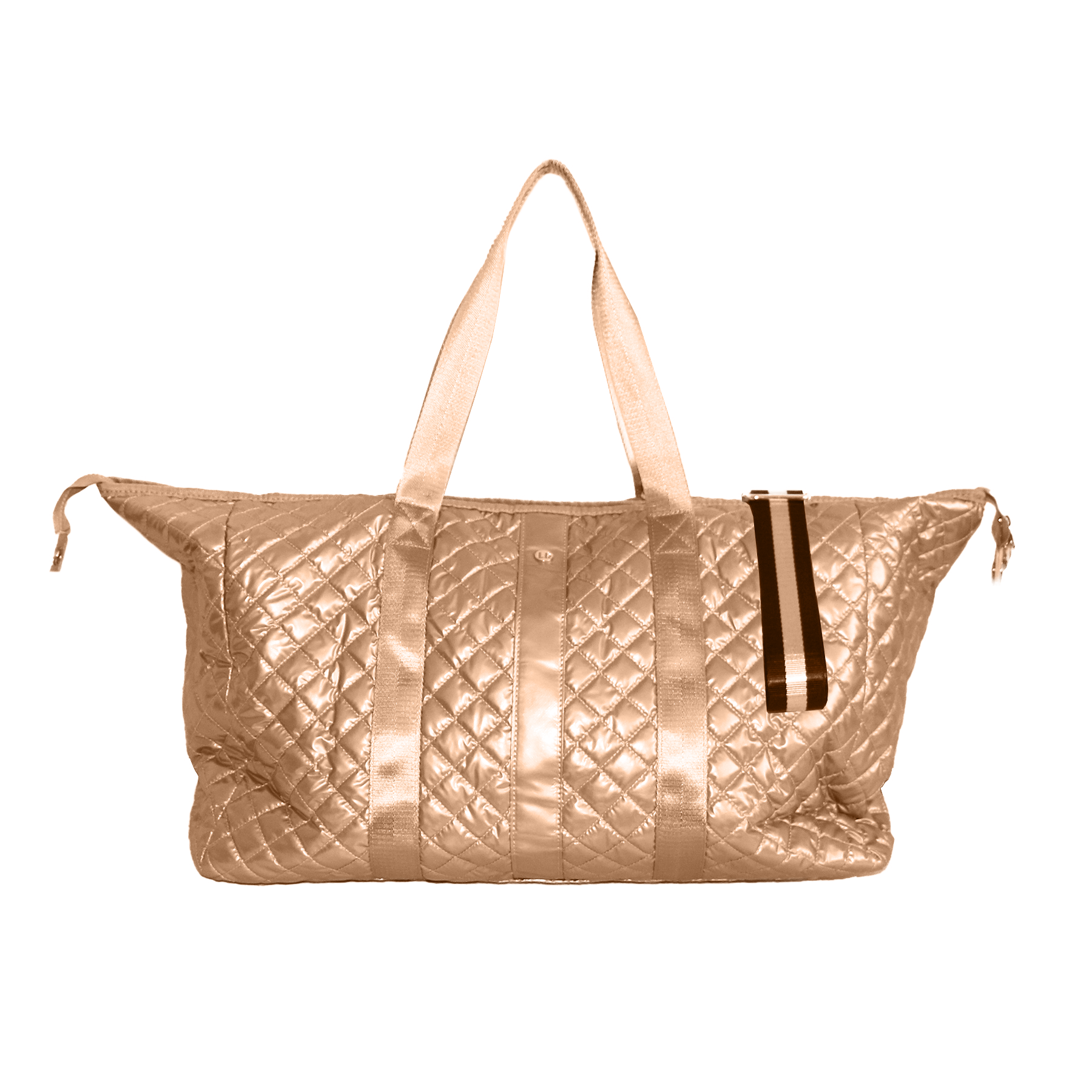 Quilted Diamond Weekender Bag - Glossy Copper