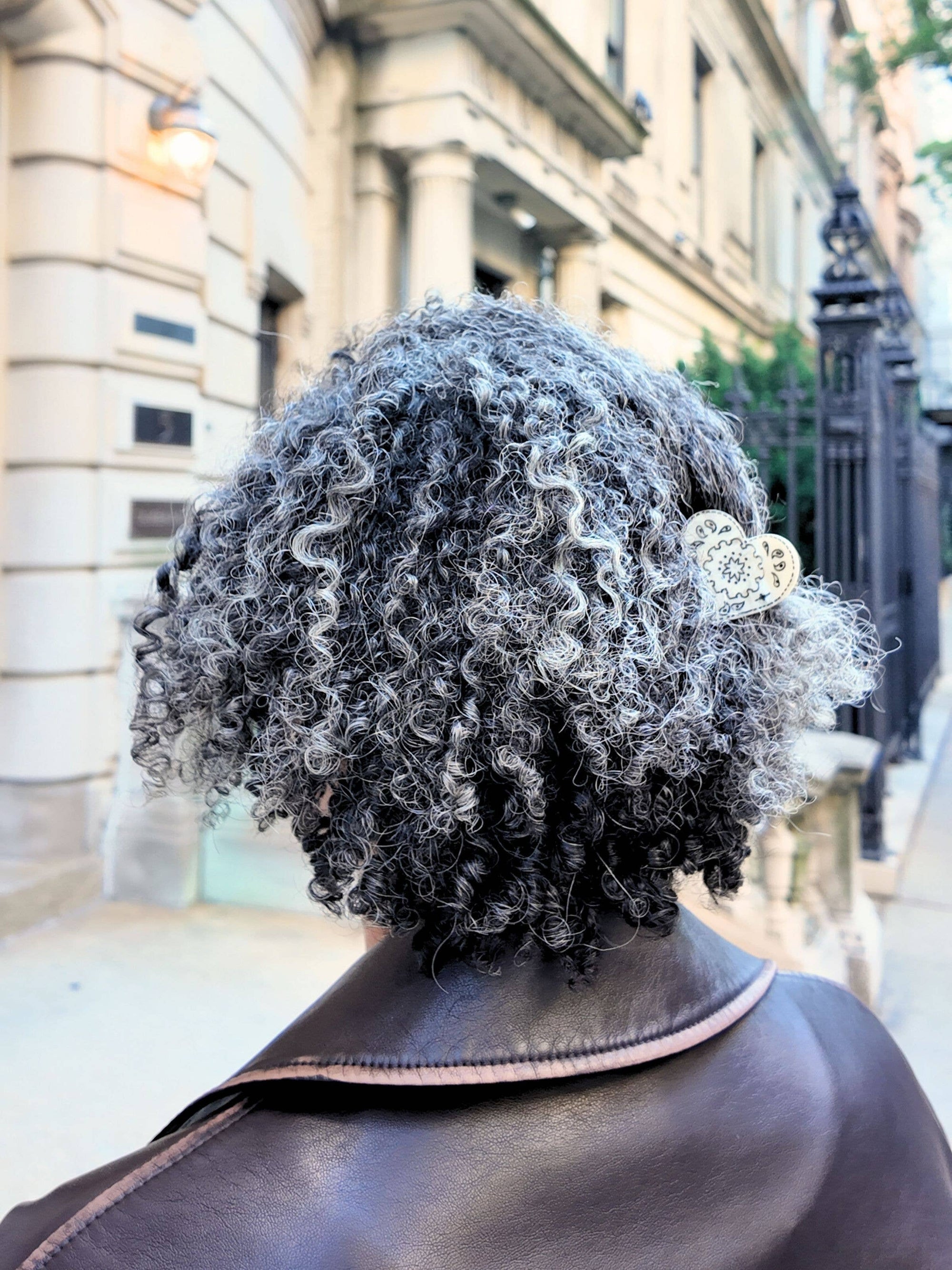 Hand-painted Mini Paisley Heart Claw Hair Clip