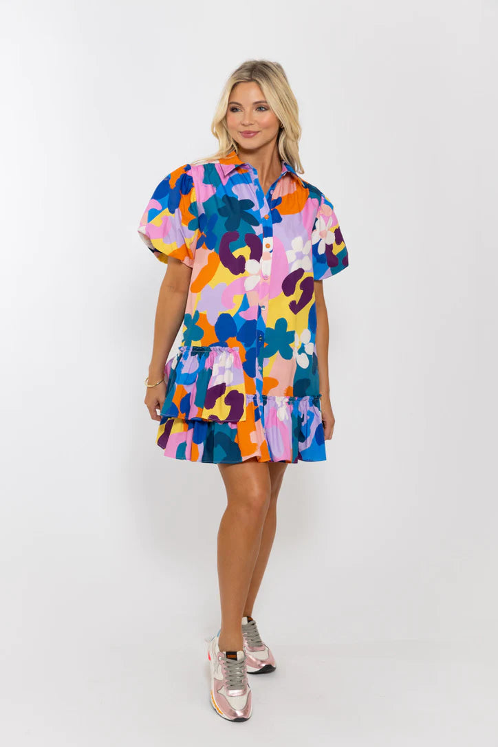 Abstract Floral Dress