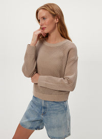 SARA L/S MESH STITCH PULLOVER