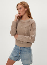 SARA L/S MESH STITCH PULLOVER