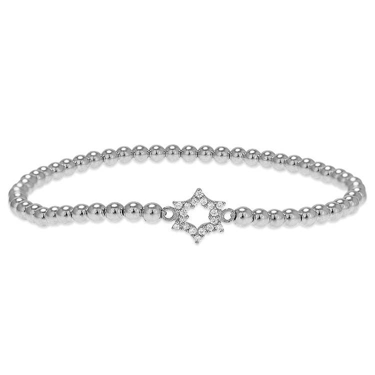14K Gold Filled CZ Star of David Bracelet