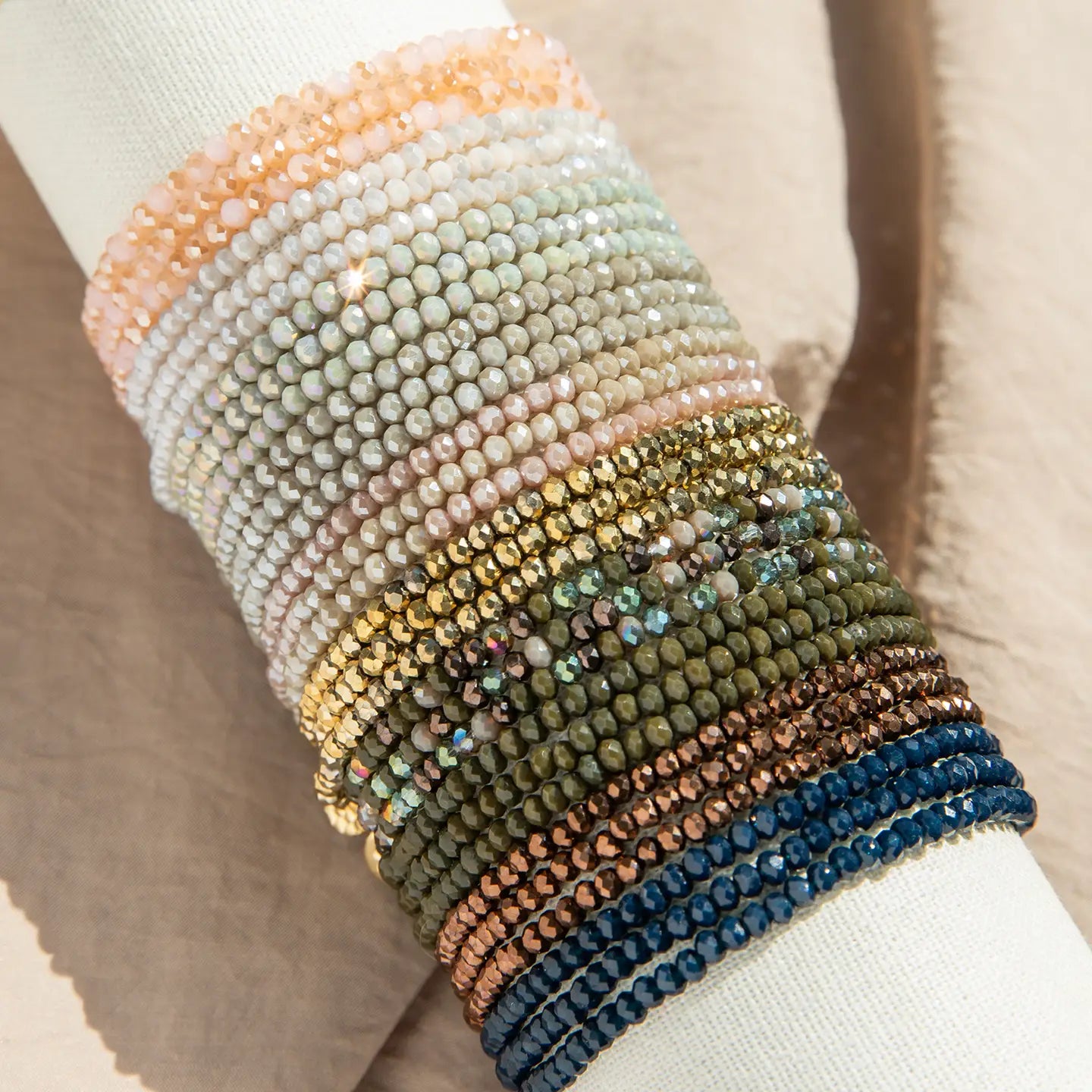 Mini Stretch Crystal Beaded Wrap Bracelet