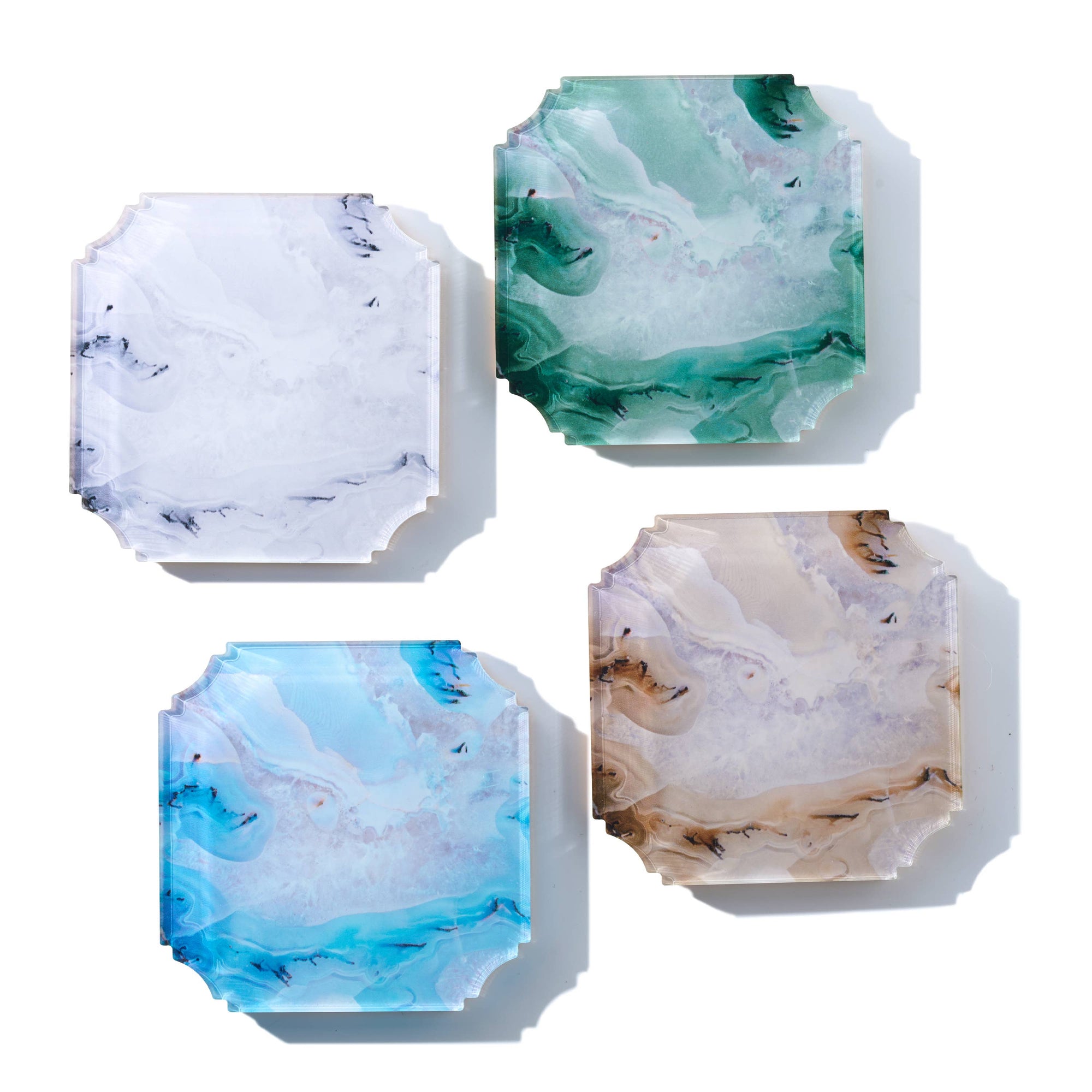 Boxed Acrylic Coaster Sets, Stone Marble