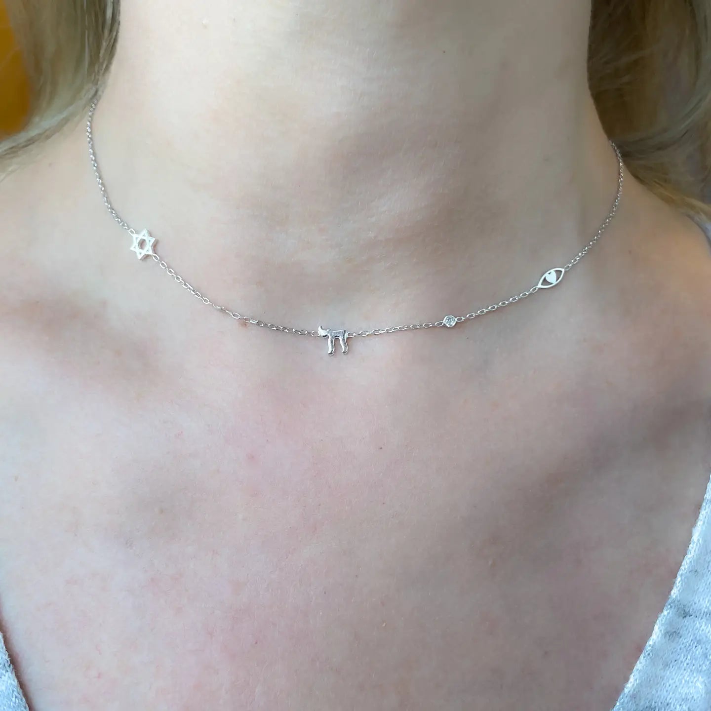 Sterling Silver Judaica Necklace