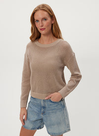 SARA L/S MESH STITCH PULLOVER