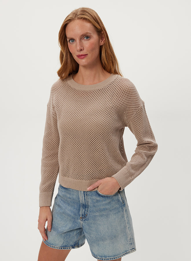 SARA L/S MESH STITCH PULLOVER