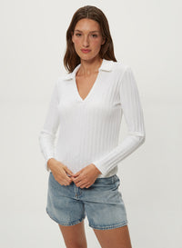 LIYAH L/S COLLARED TOP