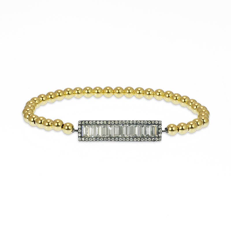 Beaded Baguette Bar Bracelet