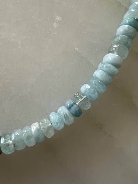 Giovanna Aquamarine Pearl Drop Necklace