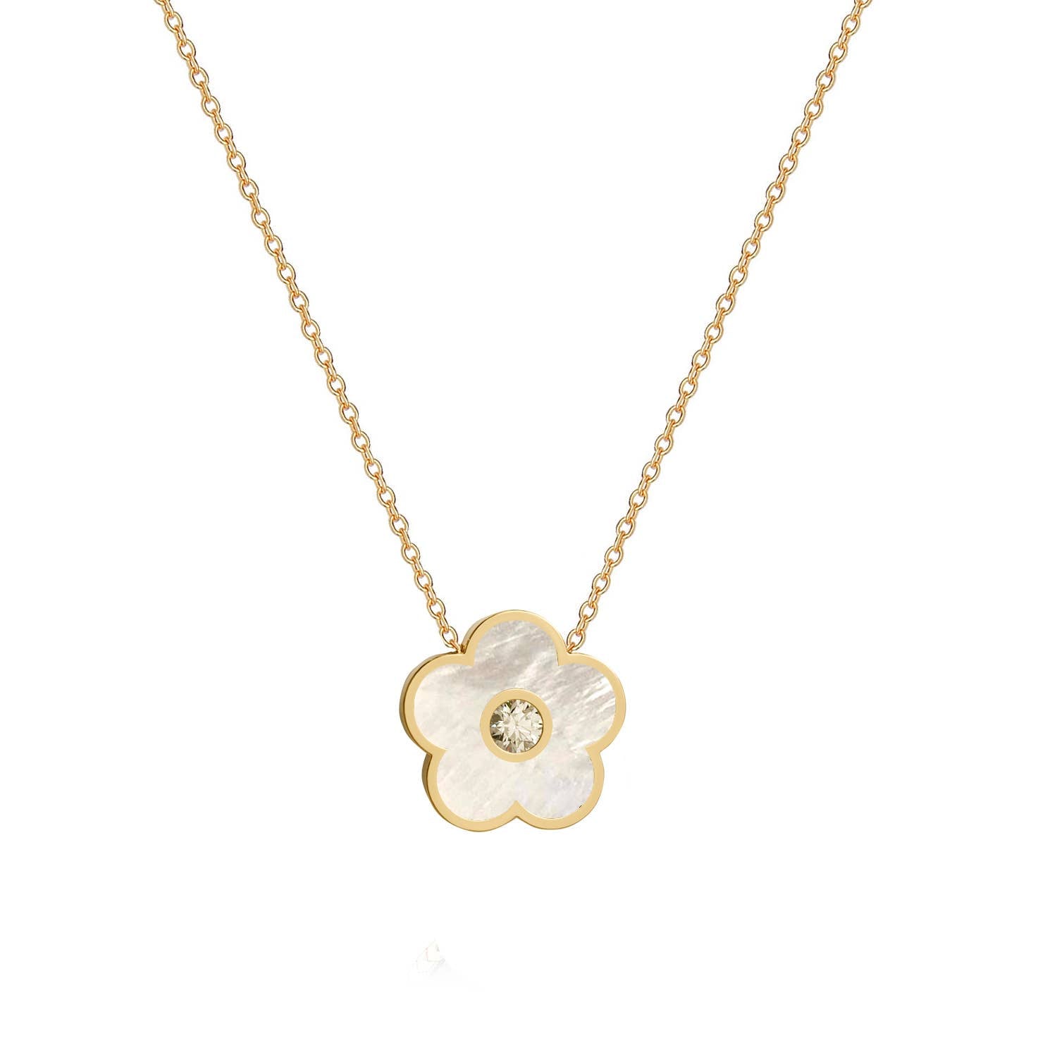 Mother of Pearl Flower Necklace