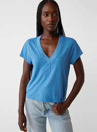 HARLAN CROPPED V-NECK TEE
