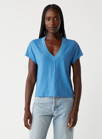 HARLAN CROPPED V-NECK TEE