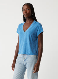 HARLAN CROPPED V-NECK TEE