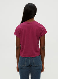 HARLAN CROPPED V-NECK TEE