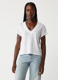 HARLAN CROPPED V-NECK TEE