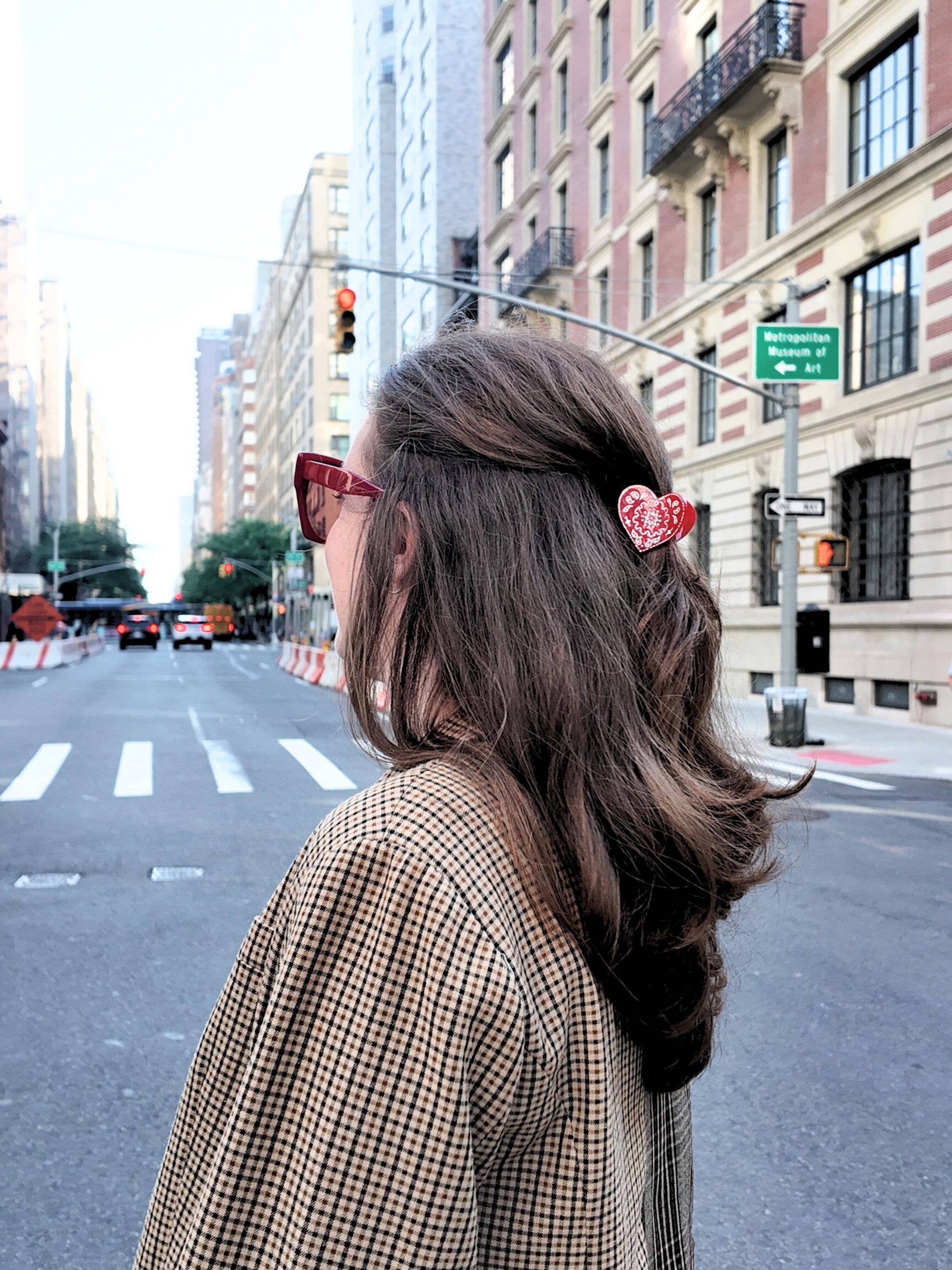 Hand-painted Mini Paisley Heart Claw Hair Clip
