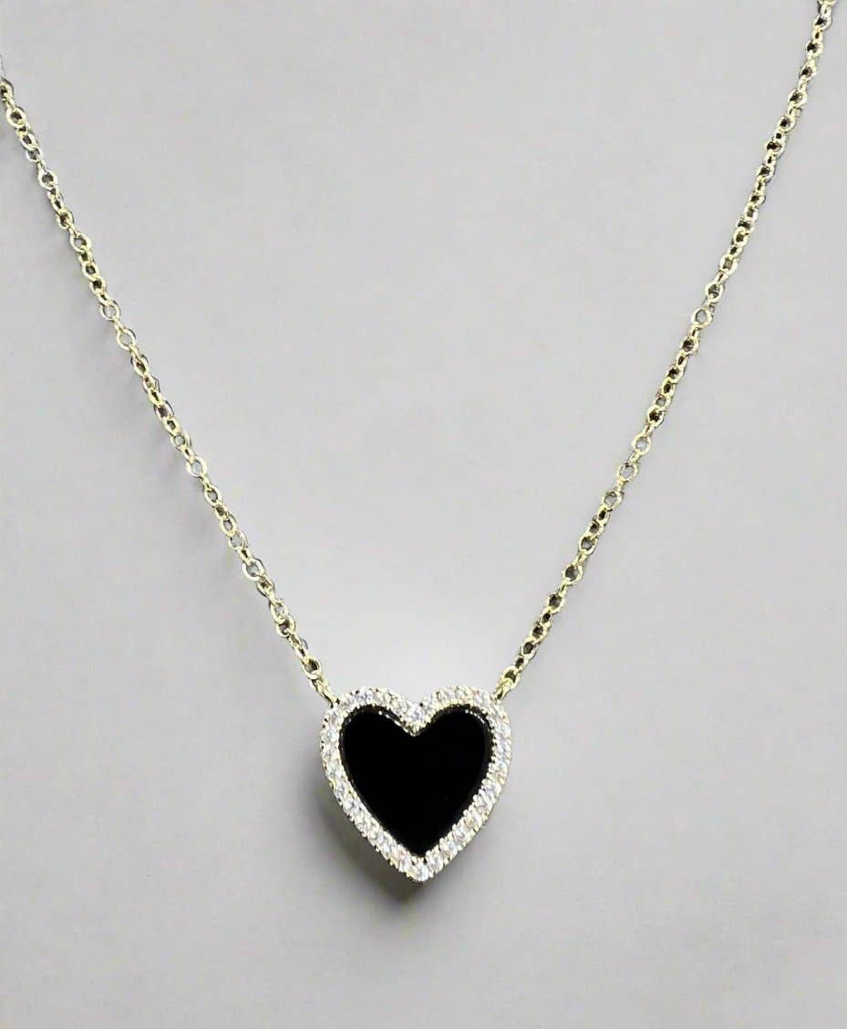 Black Heart Pendant Necklace
