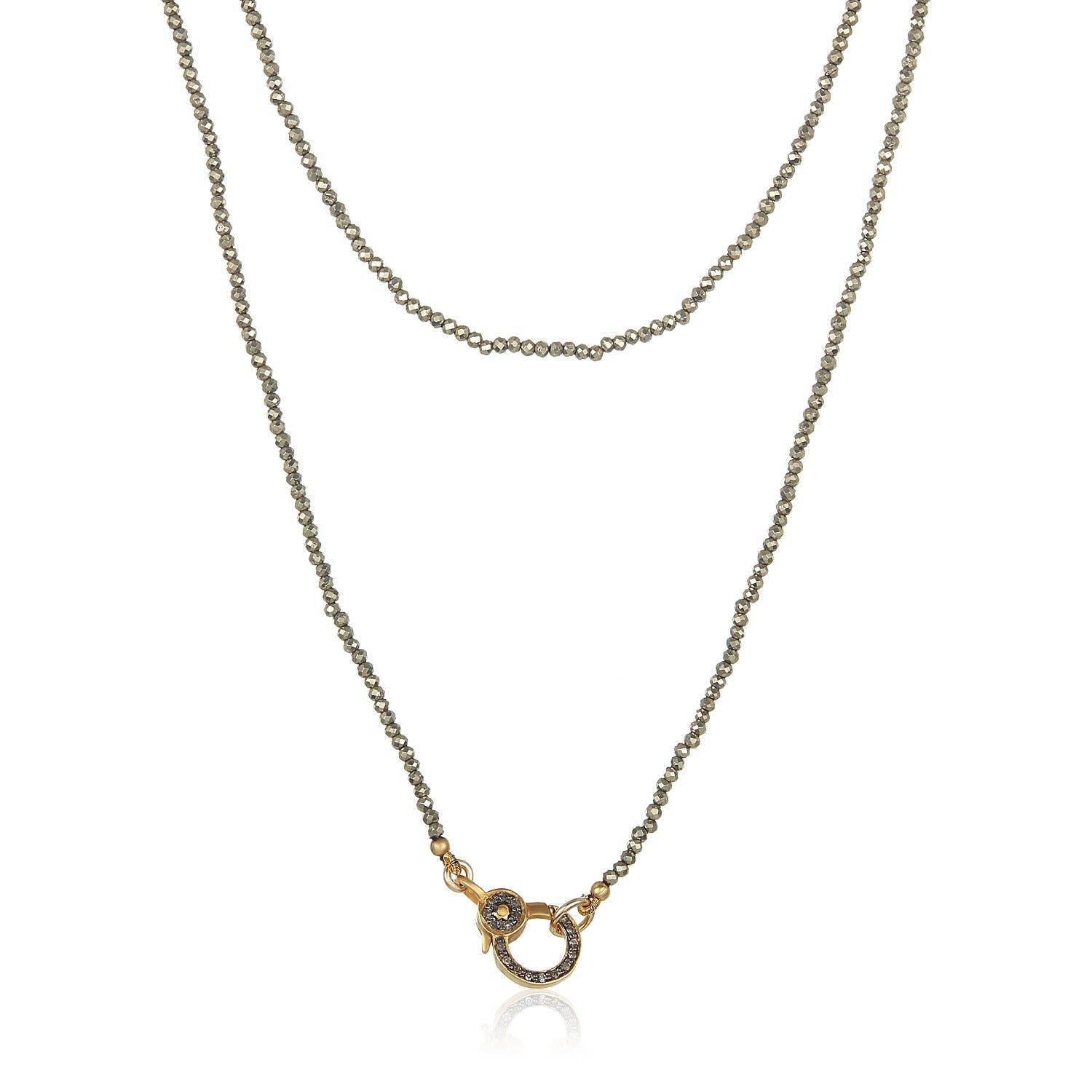 Pyrite Diamond Clasp Necklace