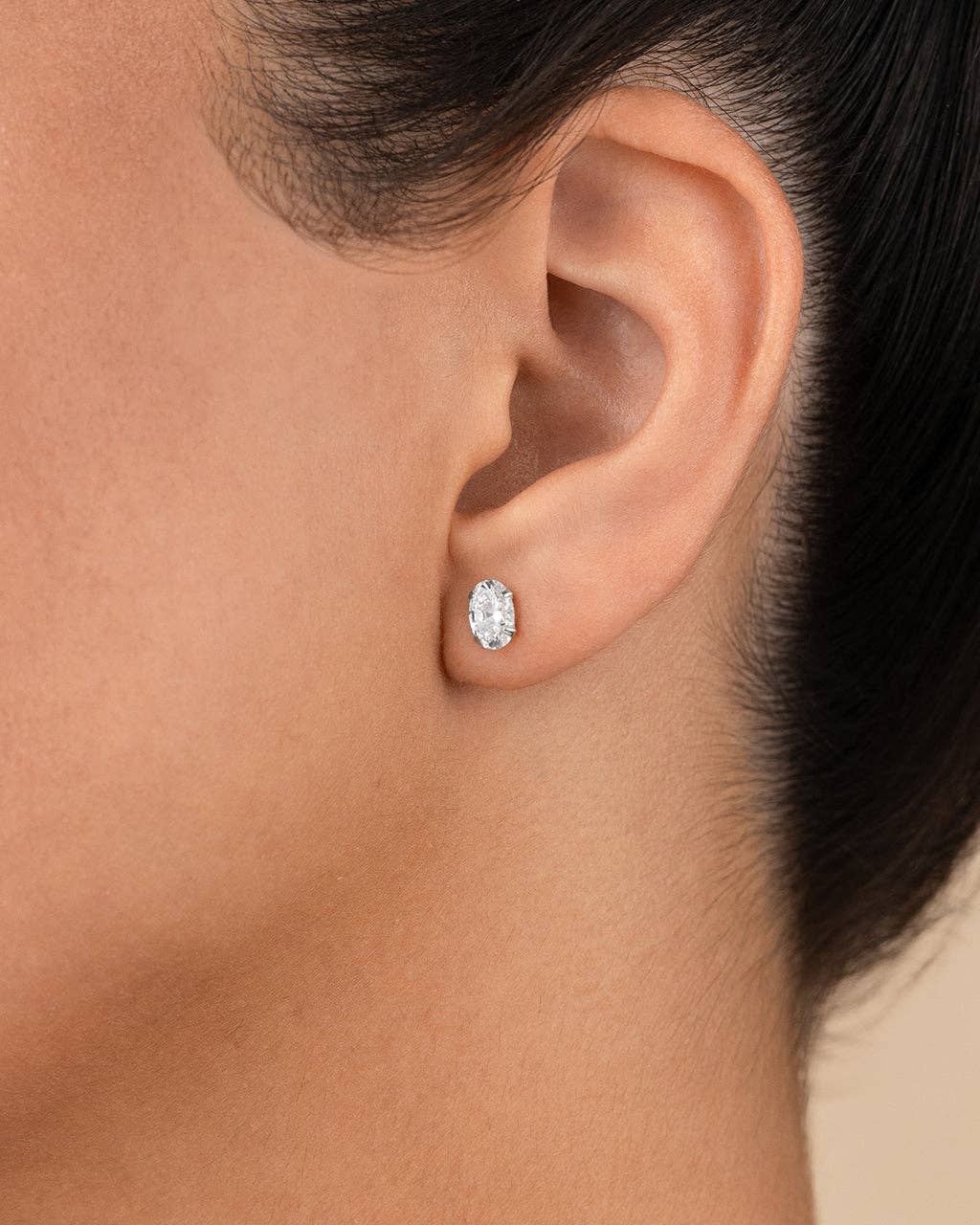 Oval Cut Prong Set Studs