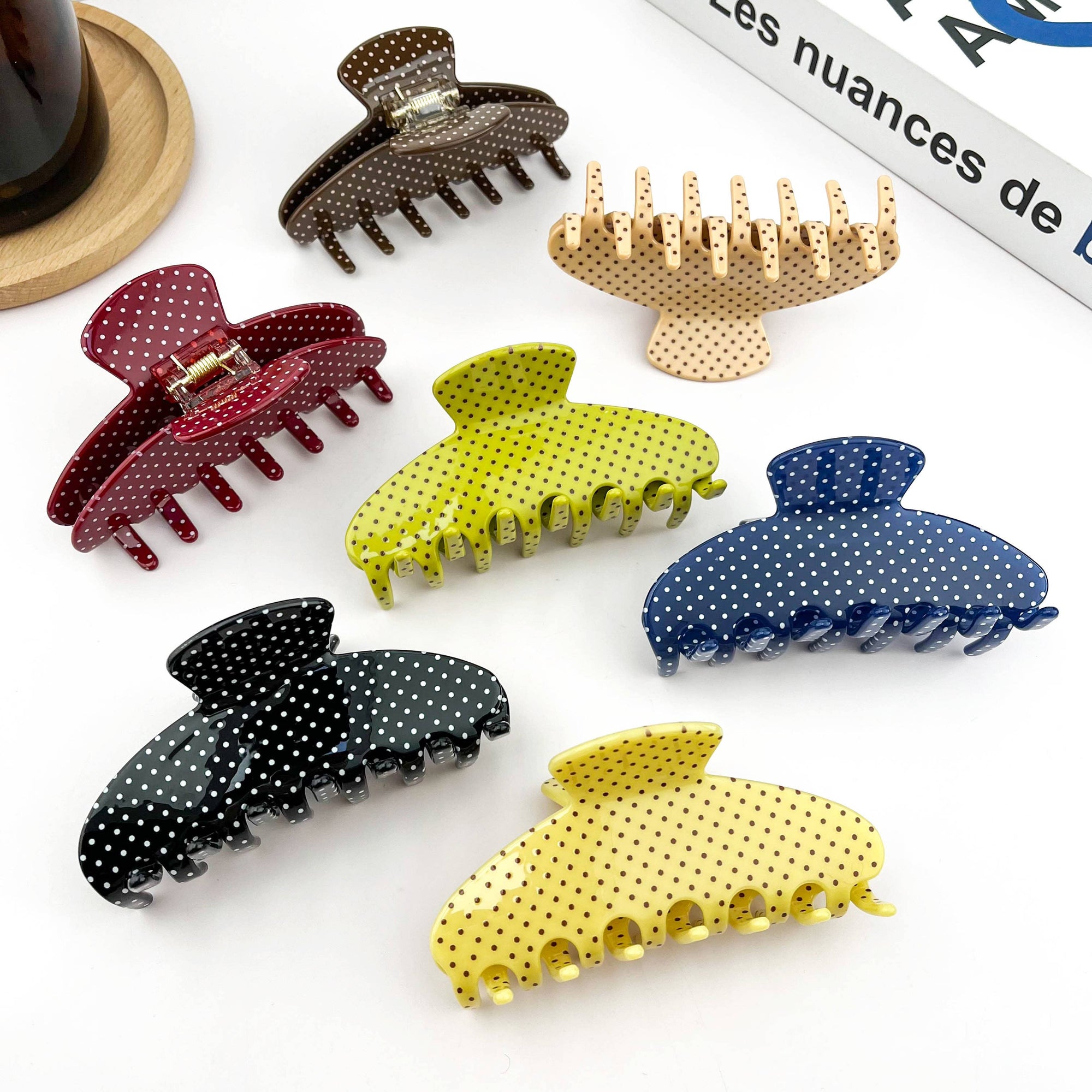 Polka Dot Hair Claw Clip