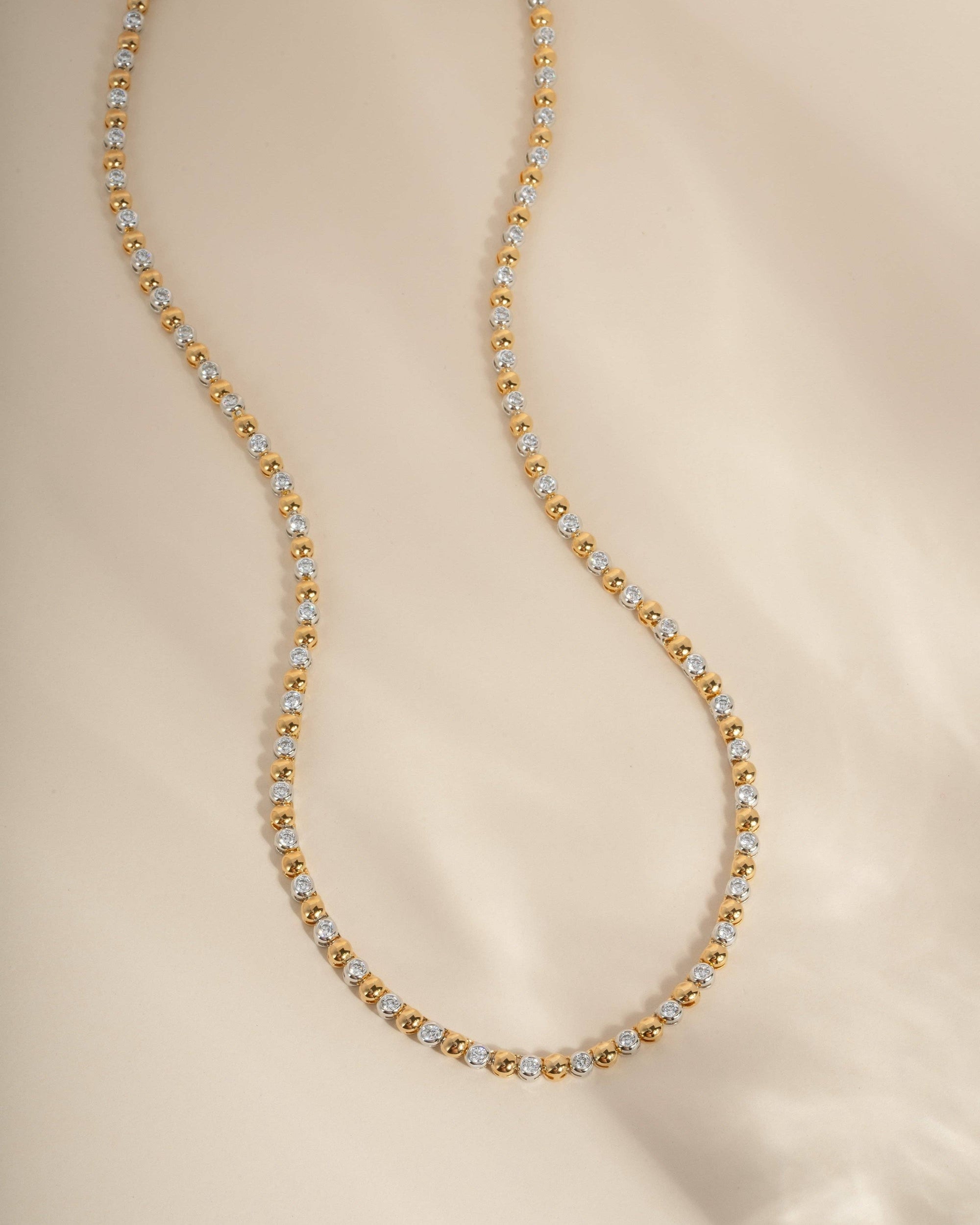 Mixed Metal Tennis Necklace