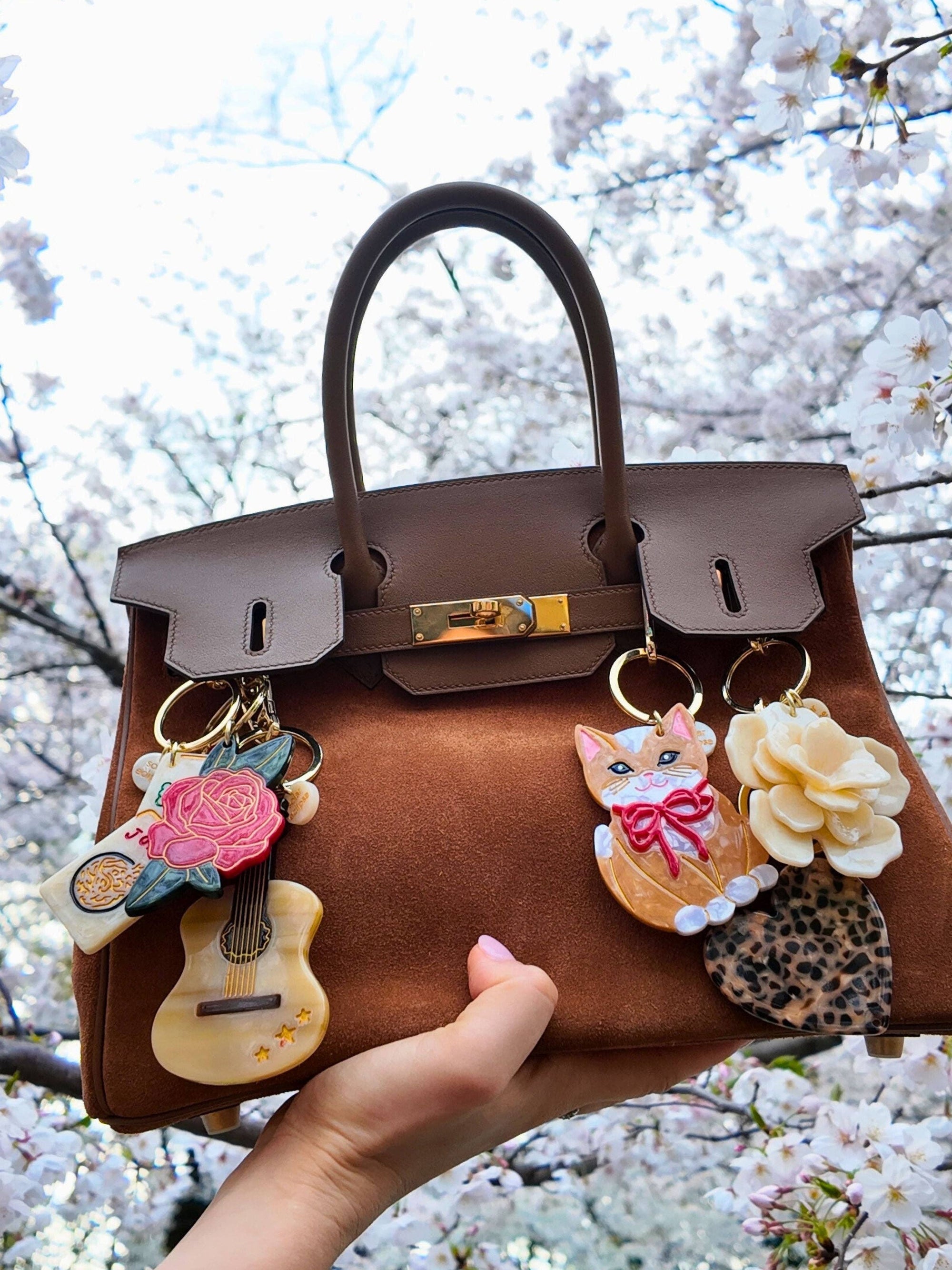 Hand-painted Mahjong Bag Charm + Keychain