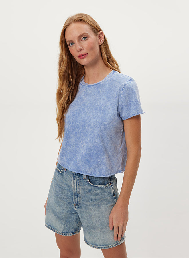 JACKIE RAW EDGE CREW NECK TEE