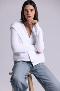 9264 Cotton Shaker Hooded Flyaway Cardigan