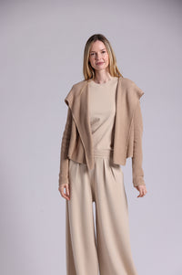 9264 Cotton Shaker Hooded Flyaway Cardigan