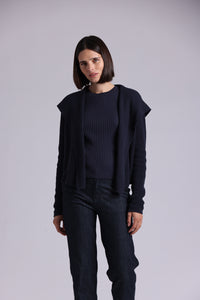 9264 Cotton Shaker Hooded Flyaway Cardigan