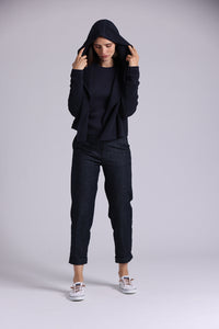9264 Cotton Shaker Hooded Flyaway Cardigan