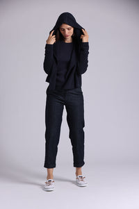 9264 Cotton Shaker Hooded Flyaway Cardigan