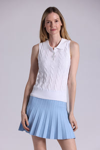 9820 Cotton Sleeveless Cable Polo