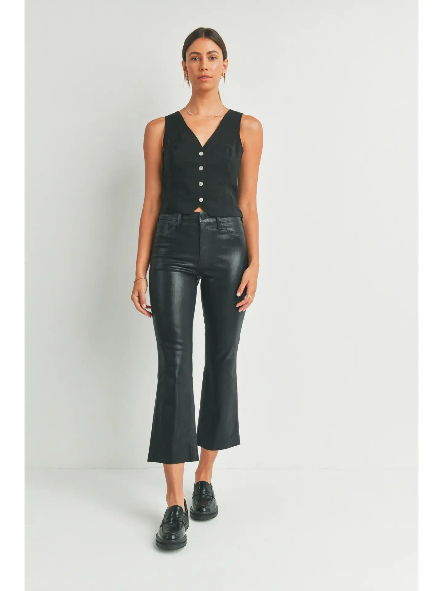 Coated Cropped Kick Flare