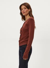 TRIXIE CREW NECK SNAP CARDI