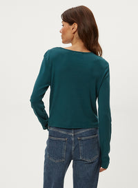 TRIXIE CREW NECK SNAP CARDI