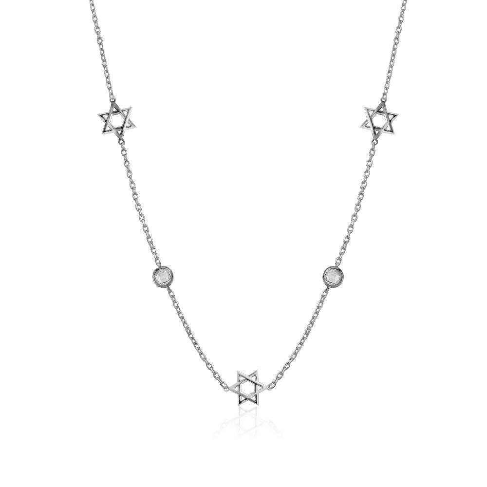 Multi Star of David Necklace
