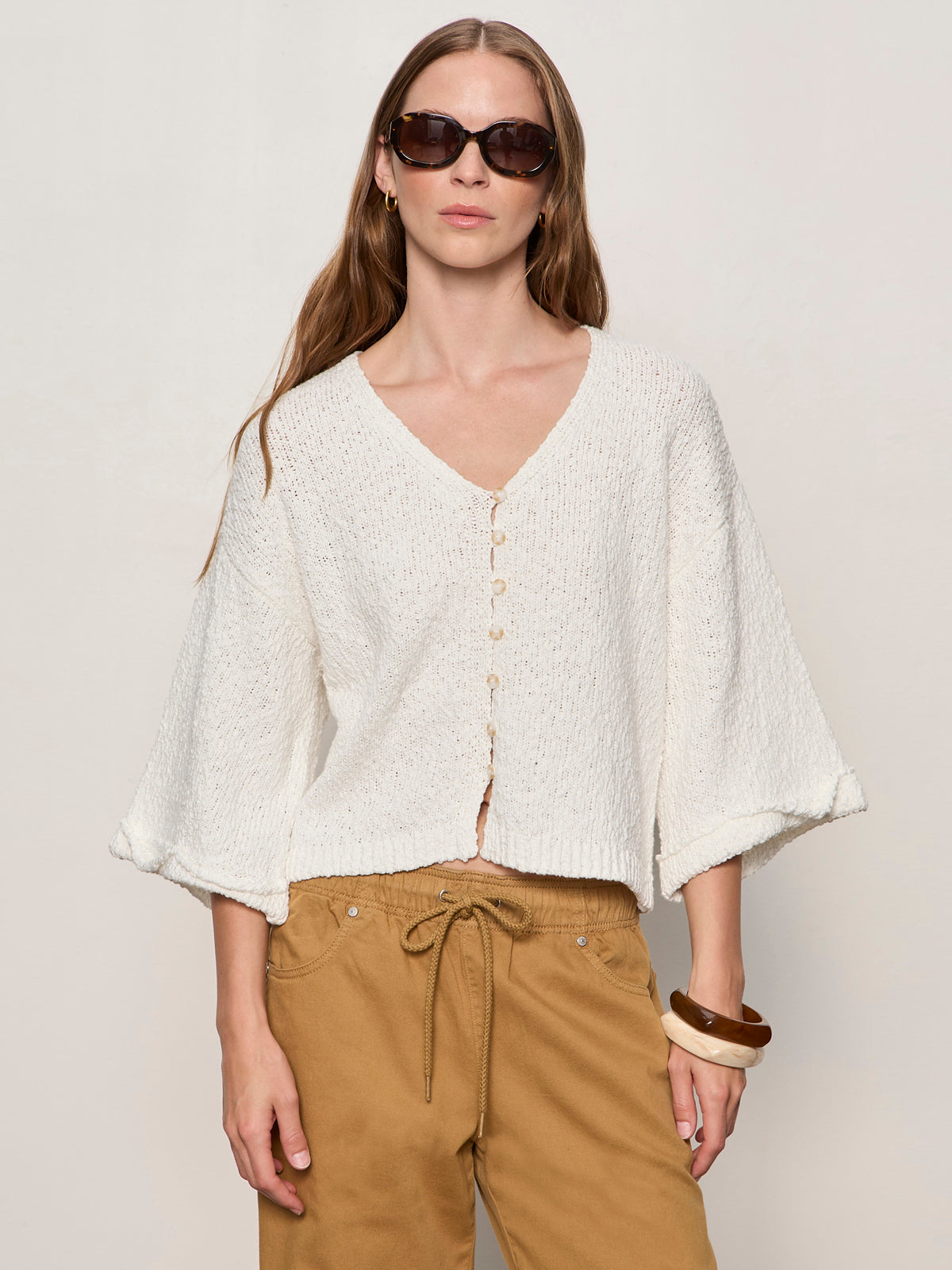 I'M YOURS BUTTON FRONT SWEATER