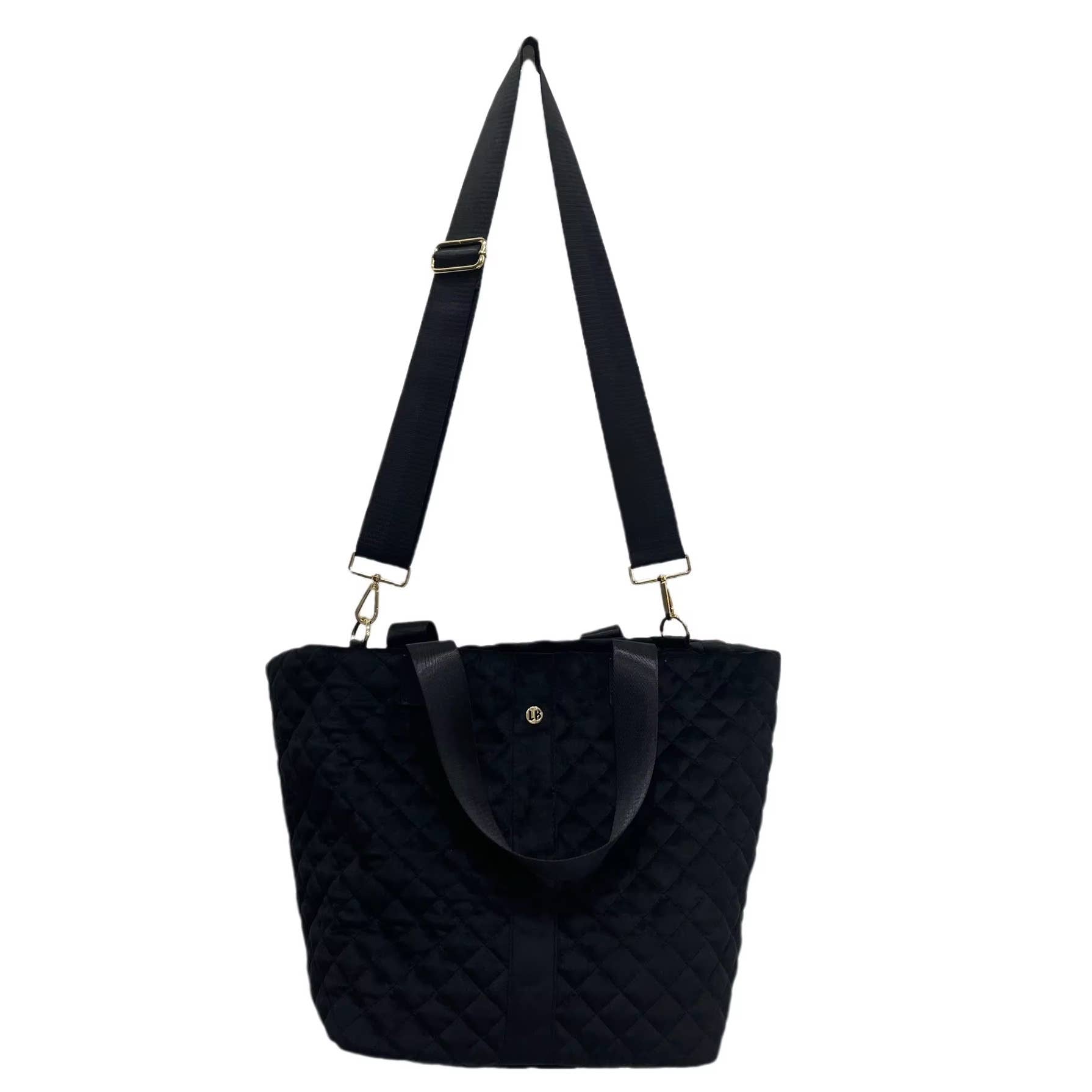 The Quilted Diamond Tote - Black Velvet