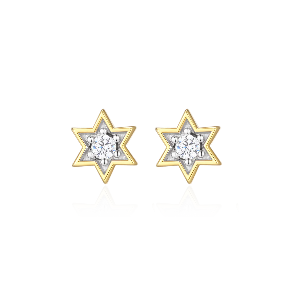 Diamond Star of David Stud Earrings