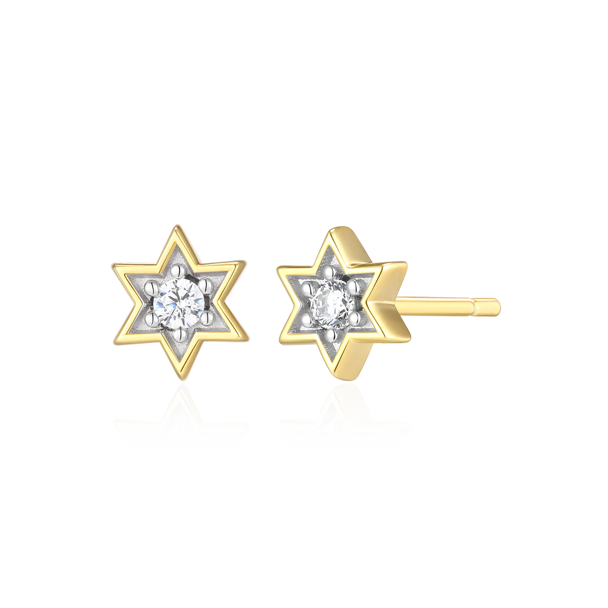 Diamond Star of David Stud Earrings