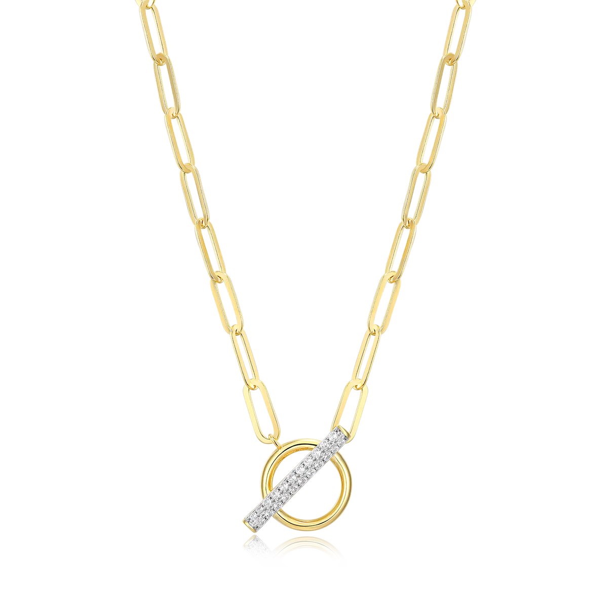 Diamond Toggle Paperclip Necklace
