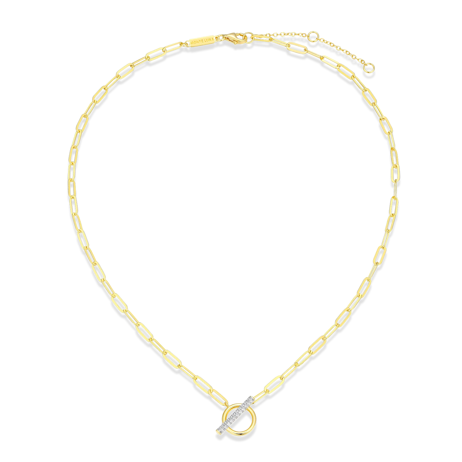 Diamond Toggle Paperclip Necklace