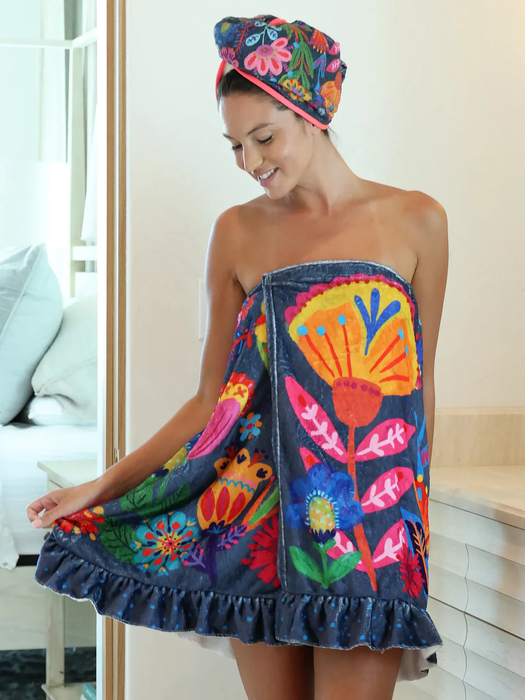 Floral Towel Wrap