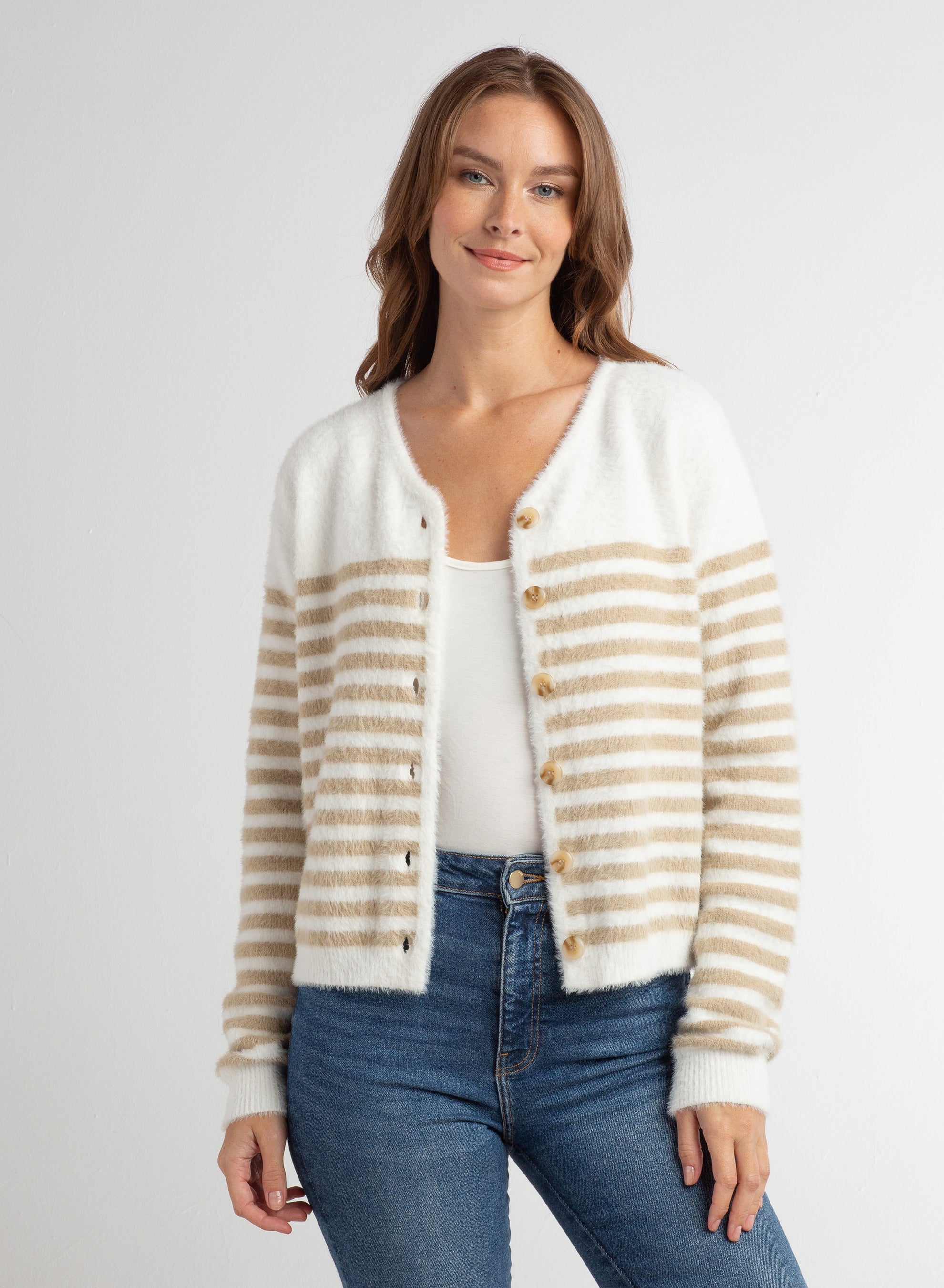 Ivory Stripe Cardi