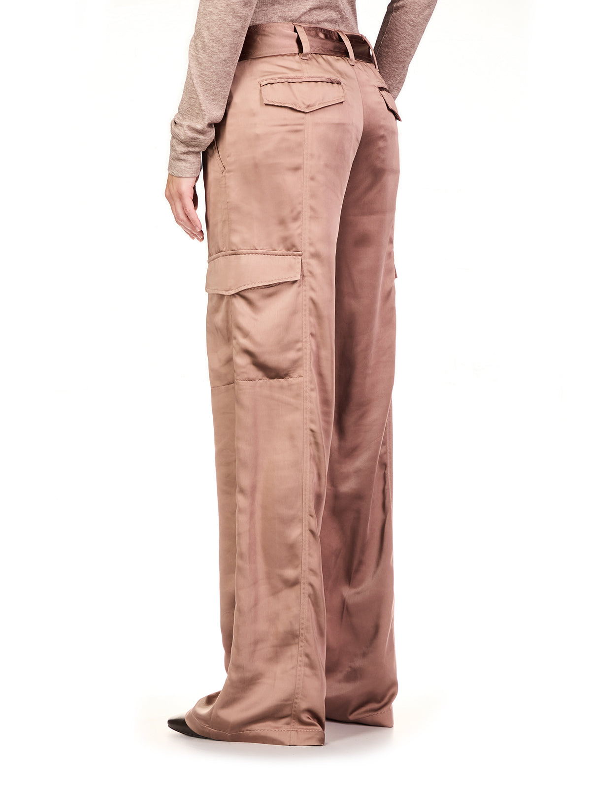 Satin Wide Leg Cargo