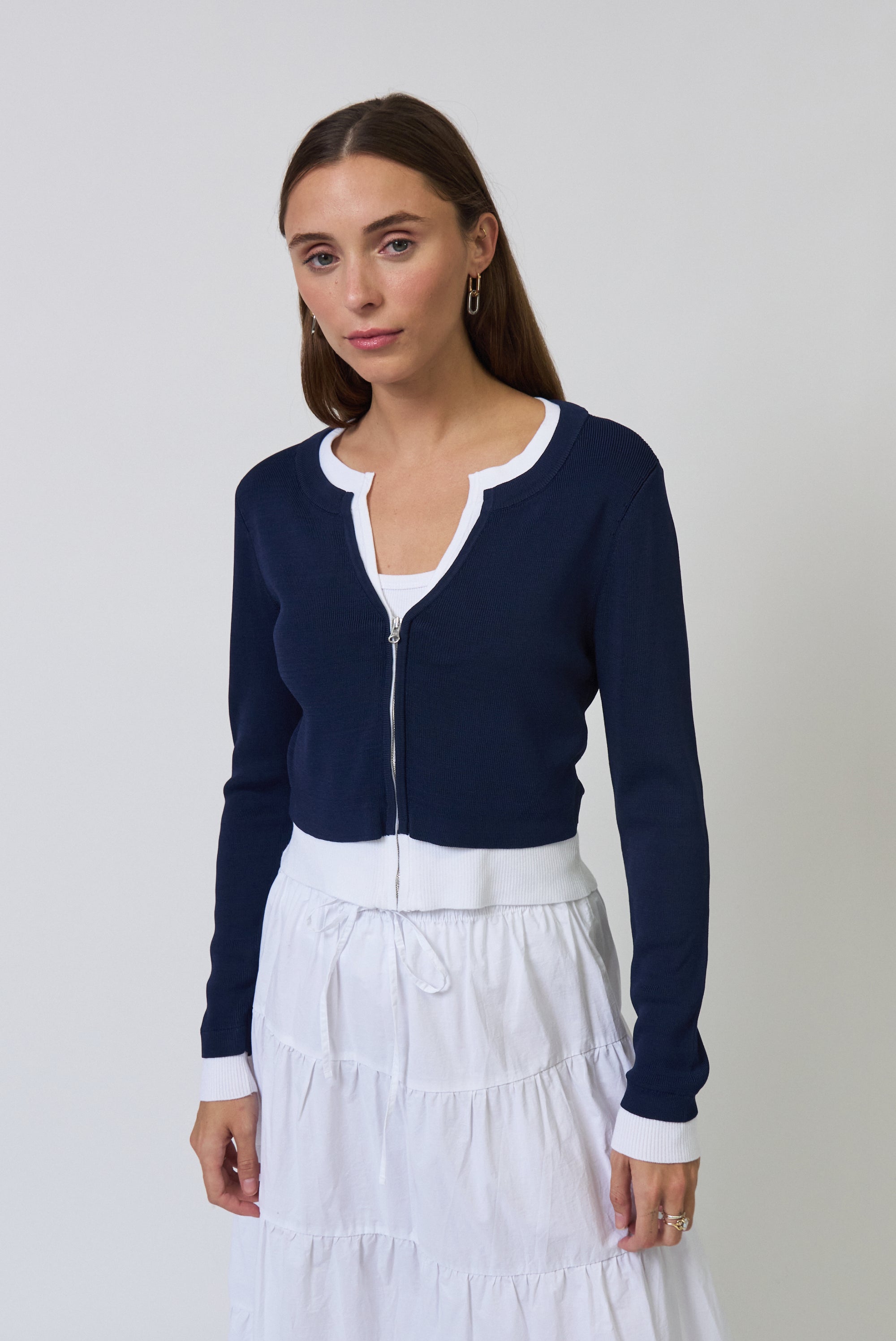 BROOKLYN DOUBLE LAYER CARDIGAN