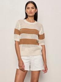 BEACHSIDE OPENWORK TEE