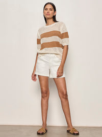 BEACHSIDE OPENWORK TEE